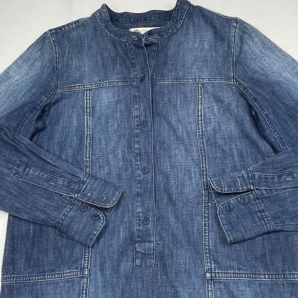 Madewell Downshift Denim Shirt Dress Blue - Picture 7 of 9